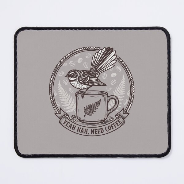 Item preview, Yeah Nah Need Coffee Fantail – Kiwiana Vintage Badge Illustration designed and sold by MvuuStudio.