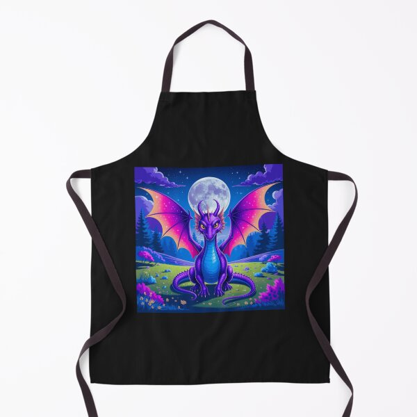Item preview, Cute Purple Dragon Under Full Moon – Fantasy Night Sky Magical Creature Art designed and sold by Homelife3.