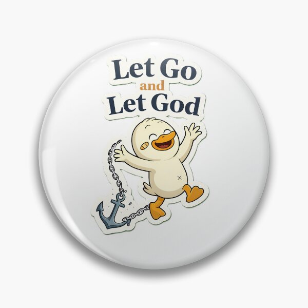 Item preview, Let Go and Let God Cute Christian Duck Sticker designed and sold by Faithlines.