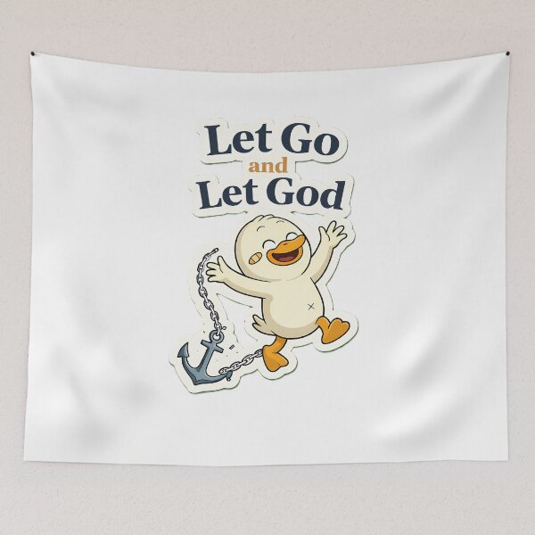 Item preview, Let Go and Let God Cute Christian Duck Sticker designed and sold by Faithlines.