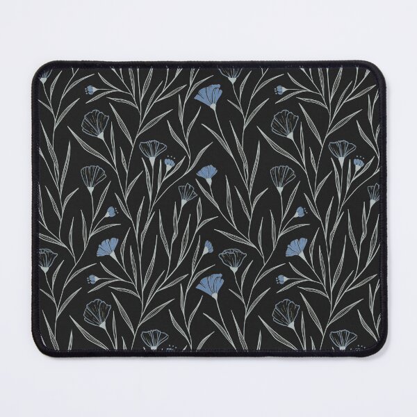 Item preview, Midnight Garden Blue Poppy Black Botanical Vertical Floral Art designed and sold by studiomamabara.
