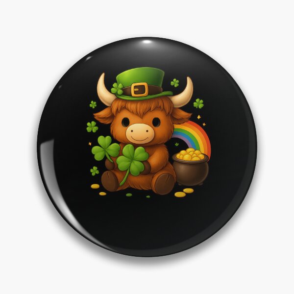 Item preview, Adorable Highland Cow St Paddys Day Clover designed and sold by snowry.