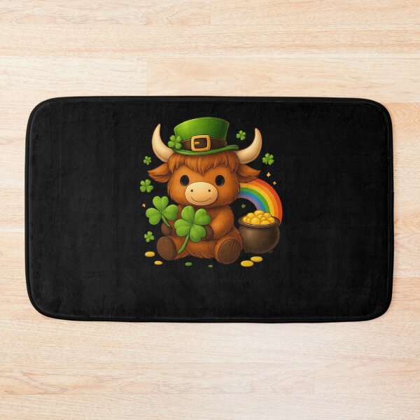 Item preview, Adorable Highland Cow St Paddys Day Clover designed and sold by snowry.