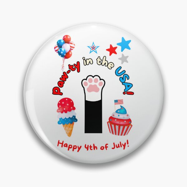 Item preview, 4th of July Black Cat Paw-ty in the USA designed and sold by MYCatStuff.