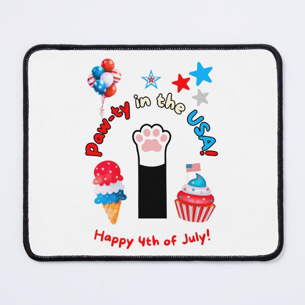 Item preview, 4th of July Black Cat Paw-ty in the USA designed and sold by MYCatStuff.