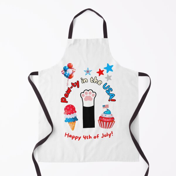 Item preview, 4th of July Black Cat Paw-ty in the USA designed and sold by MYCatStuff.