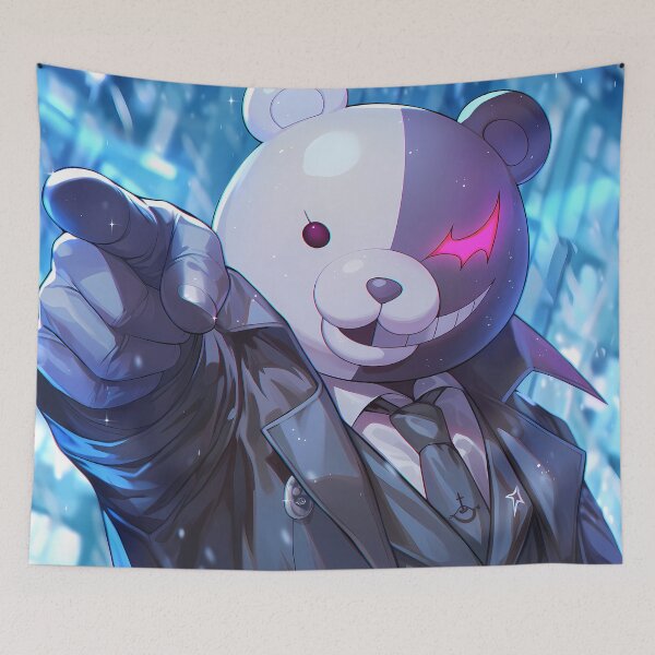 Item preview, Monokuma Danganronpa Pointing Mascot In Blue Snow designed and sold by PMartistStudio.