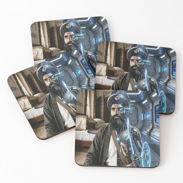 Item preview, Cyber Sikh Warrior | Cyborg Khalsa Sci-Fi Portrait designed and sold by GiftHousePro.