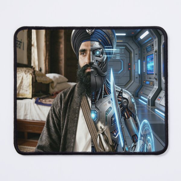 Item preview, Cyber Sikh Warrior | Cyborg Khalsa Sci-Fi Portrait designed and sold by GiftHousePro.