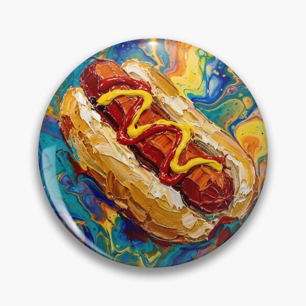 Artikelvorschau, Hot-Dog-Acryl-Pouring-Kunst mit Spachteltechnik entworfen und verkauft von GymTanLaundry.
