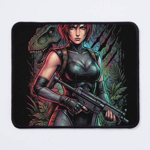 Item preview, Dino Crisis Regina Red Hair Tactical Gear Portrait designed and sold by Senpaiwaves.
