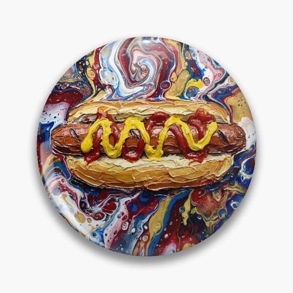 Artikelvorschau, Hot-Dog-Acryl-Pouring-Kunst mit Spachteltechnik entworfen und verkauft von GymTanLaundry.