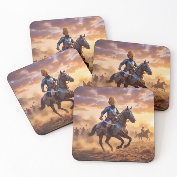 Item preview, Khalsa Warrior on Horseback | Epic Sikh Battlefield Art designed and sold by GiftHousePro.