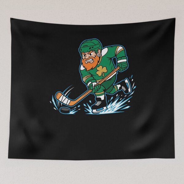 Item preview, Irish Leprechaun Hockey Player Shamrock designed and sold by snowry.