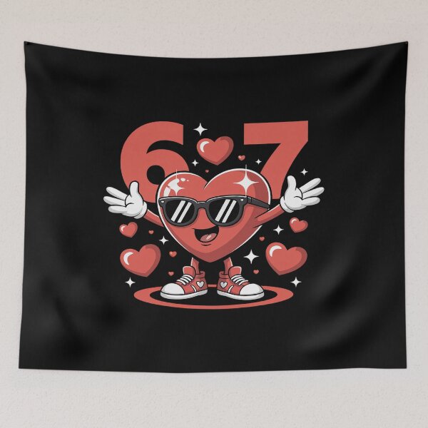 Item preview, Six Seven 67 6 7 Meme Dabbing Heart Valentines Bro Kids Boys designed and sold by fferomananul.