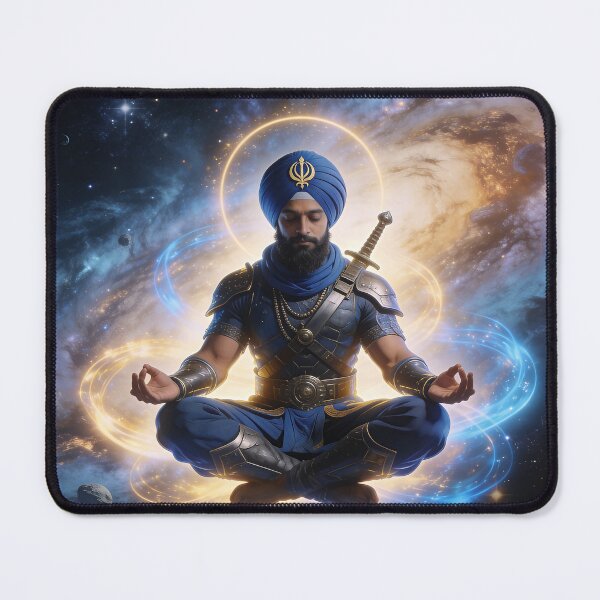 Item preview, Sikh Warrior Meditating in Space | Cosmic Khalsa Art designed and sold by GiftHousePro.