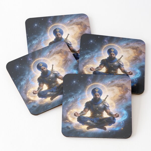 Item preview, Sikh Warrior Meditating in Space | Cosmic Khalsa Art designed and sold by GiftHousePro.