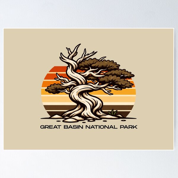 Item preview, Great Basin National Park Bristlecone Pine Design – Retro Sunset Desert Tree Graphic designed and sold by SimplyJasper.