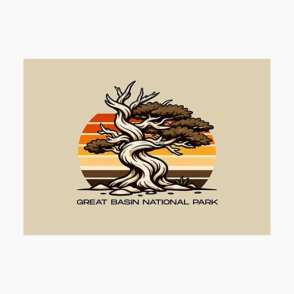 Item preview, Great Basin National Park Bristlecone Pine Design – Retro Sunset Desert Tree Graphic designed and sold by SimplyJasper.