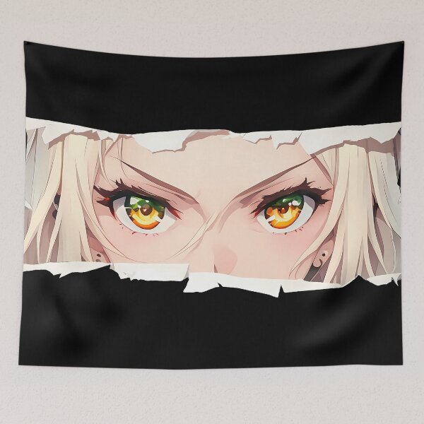 Item preview, Ais Wallenstein Danmachi Blue Eyes Torn Paper Quiet Stare Close Up designed and sold by PMartistStudio.