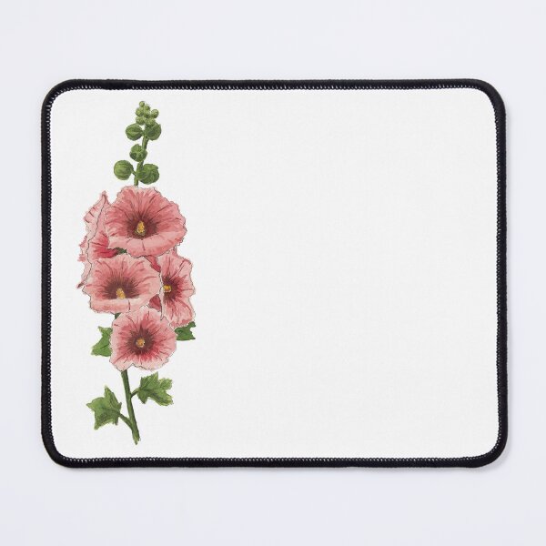 Item preview, Pink Watercolour Hollyhock Flowers designed and sold by NaughtyFlorals.