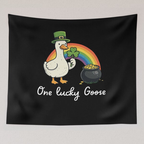 Item preview, One Lucky Goose St Patrick's Day Shamrock Rainbow designed and sold by snowry.