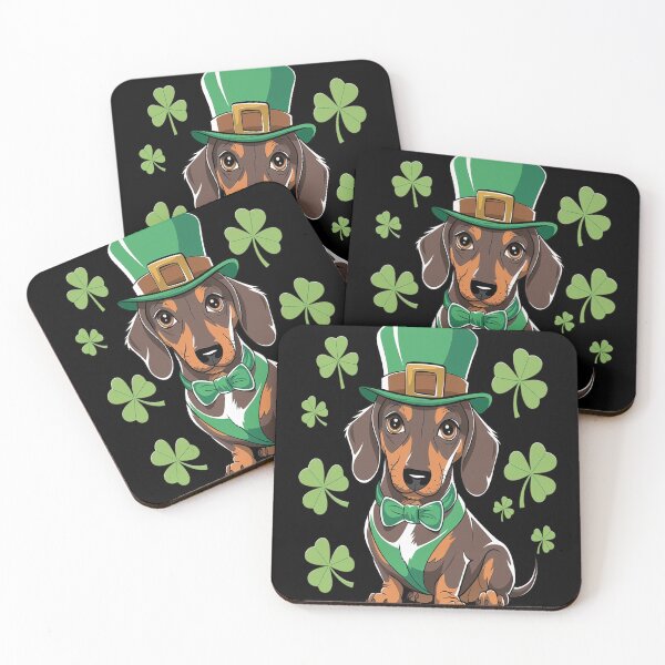 Item preview, St Patricks Day Dachshund Dog Leprechaun Hat Shamrock designed and sold by fferomananul.