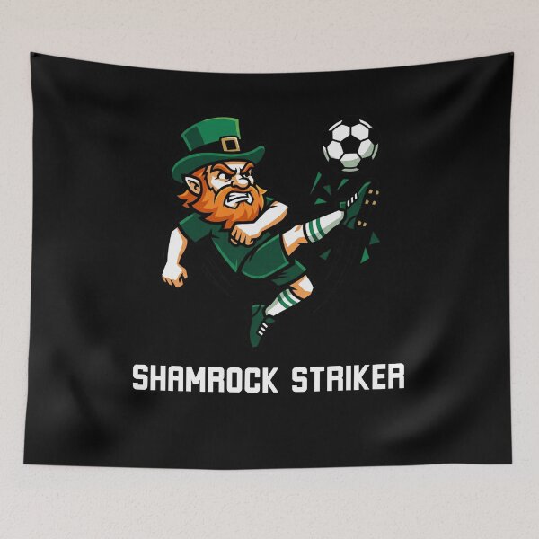 Item preview, Shamrock Striker Irish Soccer Leprechaun Fan designed and sold by snowry.