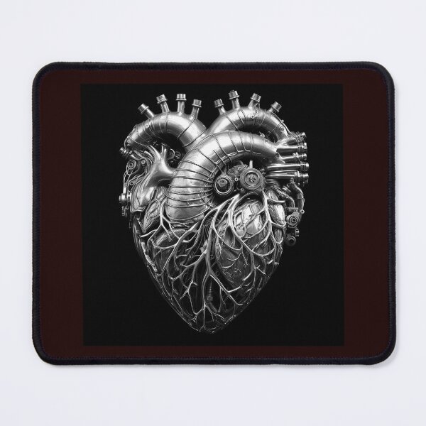 Item preview, Biomechanical Heart | Black and White Anatomical Machine Illustration designed and sold by inkoutninja.