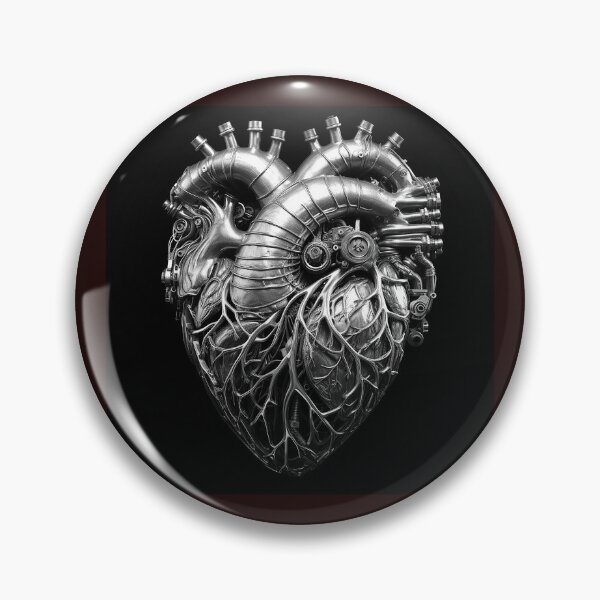 Item preview, Biomechanical Heart | Black and White Anatomical Machine Illustration designed and sold by inkoutninja.
