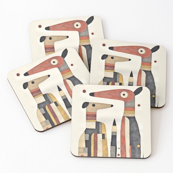 Item preview, Retro Cubist Greyhound Duo designed and sold by CAutumnTrapp.
