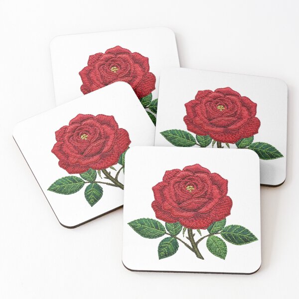 Item preview, Vintage Red Rose Floral Embroidery designed and sold by Fikuall.