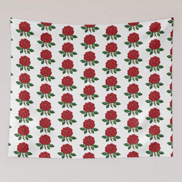Item preview, Vintage Red Rose Floral Embroidery designed and sold by Fikuall.