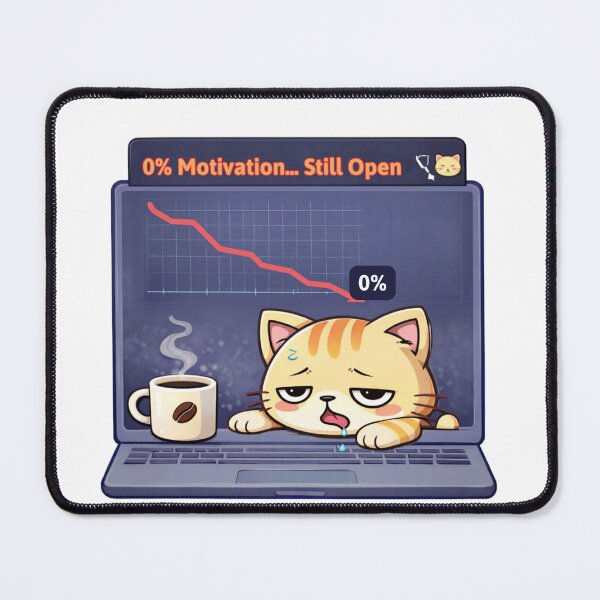 Item preview, Still Open with 0% Motivation ??? designed and sold by Kawaii Cosmos Cats.