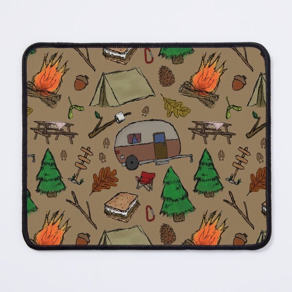 Item preview, Camping Pattern - Watercolor Brown designed and sold by SelenaElleen.