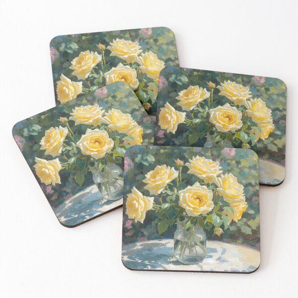 Item preview, Vase of Yellow Roses Impressionism designed and sold by SeaStarAlex.