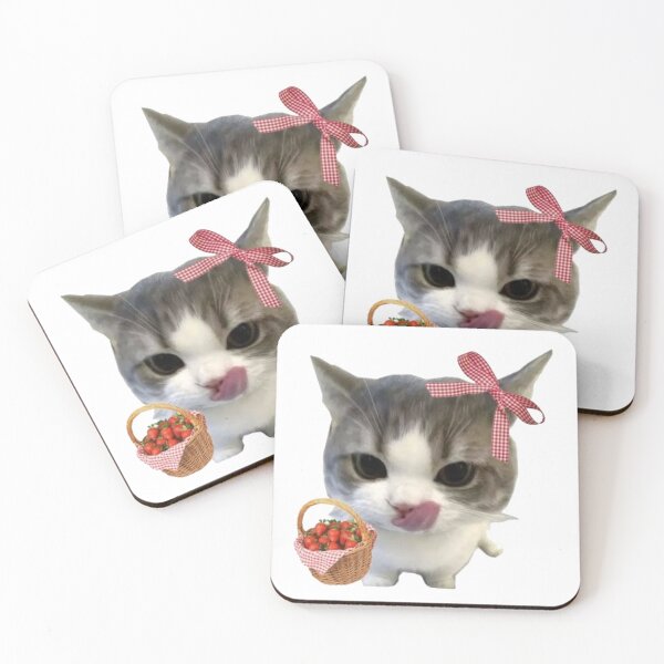 Item preview, cottagecore strawberry coquette kitty designed and sold by menheraaudino.