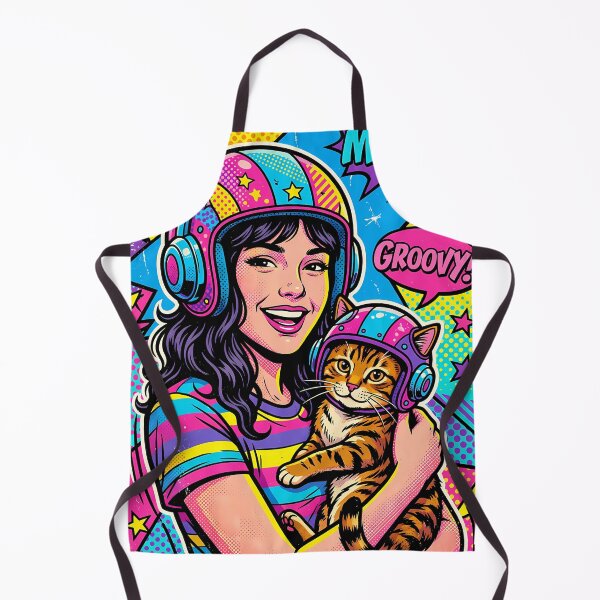 Item preview, Girl with cat in Pop Art designed and sold by LioTou.