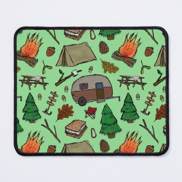 Item preview, Camping Pattern - Watercolor Green designed and sold by SelenaElleen.