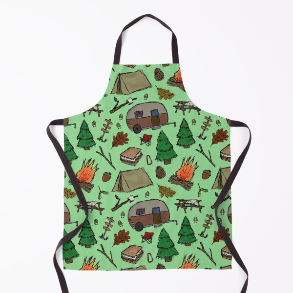Item preview, Camping Pattern - Watercolor Green designed and sold by SelenaElleen.