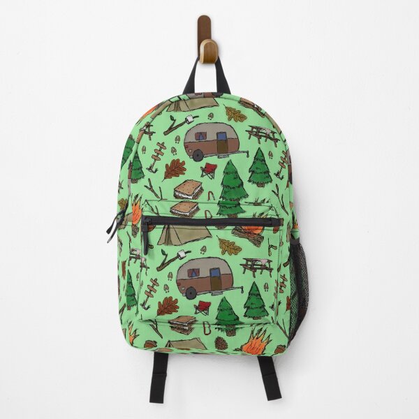 Item preview, Camping Pattern - Watercolor Green designed and sold by SelenaElleen.