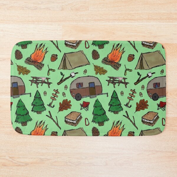 Item preview, Camping Pattern - Watercolor Green designed and sold by SelenaElleen.