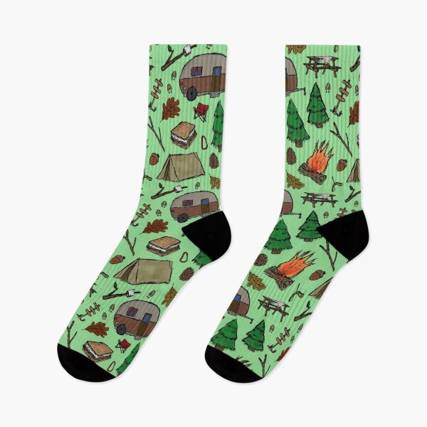 Item preview, Camping Pattern - Watercolor Green designed and sold by SelenaElleen.
