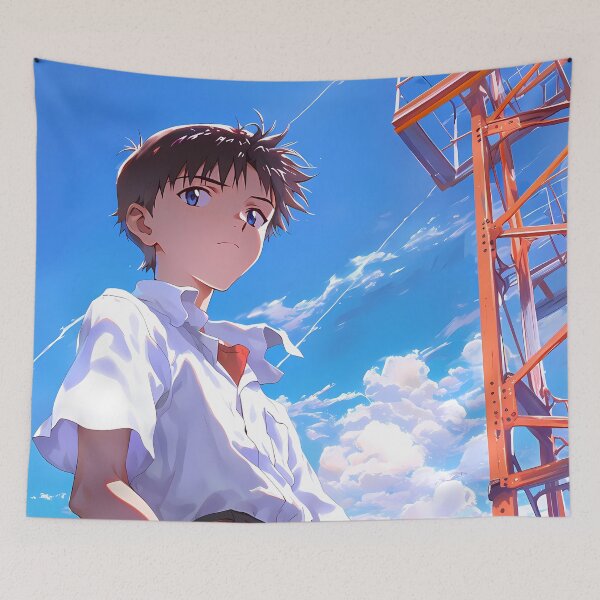 Item preview, Shinji Ikari Neon Genesis Evangelion Anime Blue Sky Reflective Youth designed and sold by Tokyonomad.