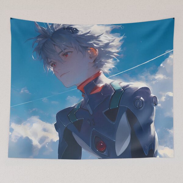 Item preview, Kaworu Nagisa Neon Genesis Evangelion Anime Sky Serene ethereal Calm designed and sold by Tokyonomad.