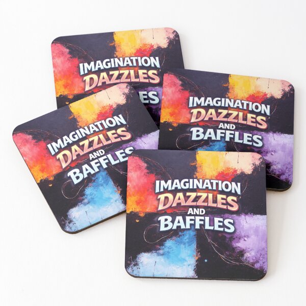 Item preview, imagination dazzles and baffles colorful typographic abstract design designed and sold by SmashingDeals.