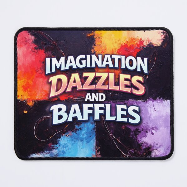 Item preview, imagination dazzles and baffles colorful typographic abstract design designed and sold by SmashingDeals.