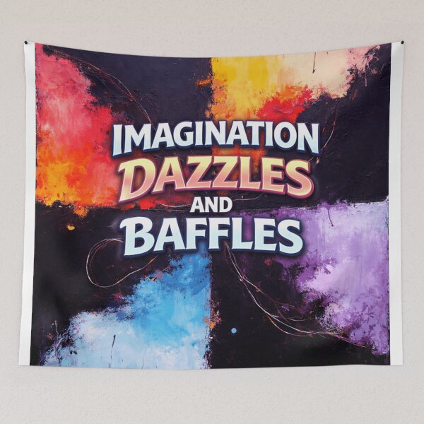 Item preview, imagination dazzles and baffles colorful typographic abstract design designed and sold by SmashingDeals.