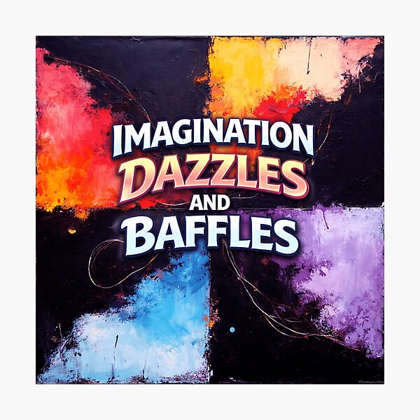 Item preview, imagination dazzles and baffles colorful typographic abstract design designed and sold by SmashingDeals.