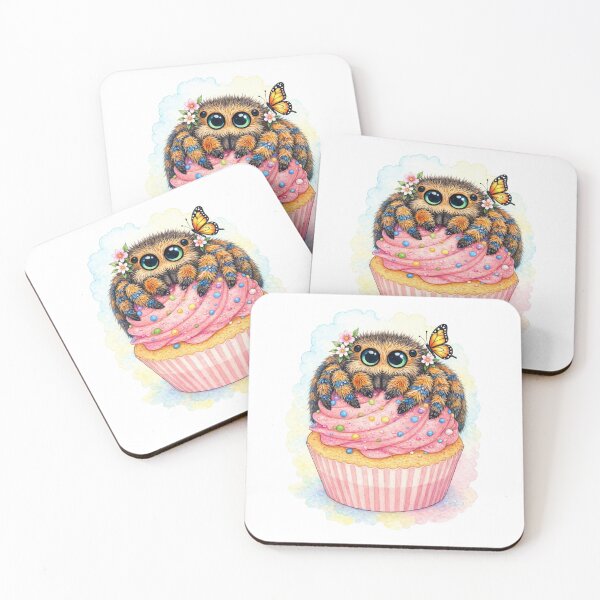 Item preview, Cute Jumping Spider Cupcake – Kawaii Dessert Animal Art designed and sold by BirdsRbeautiful.